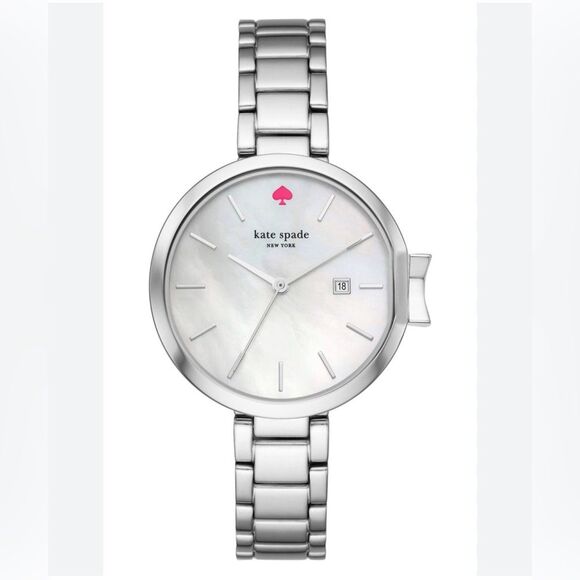 Kate Spade New York Park Row Silver Mother of Pearl Watch